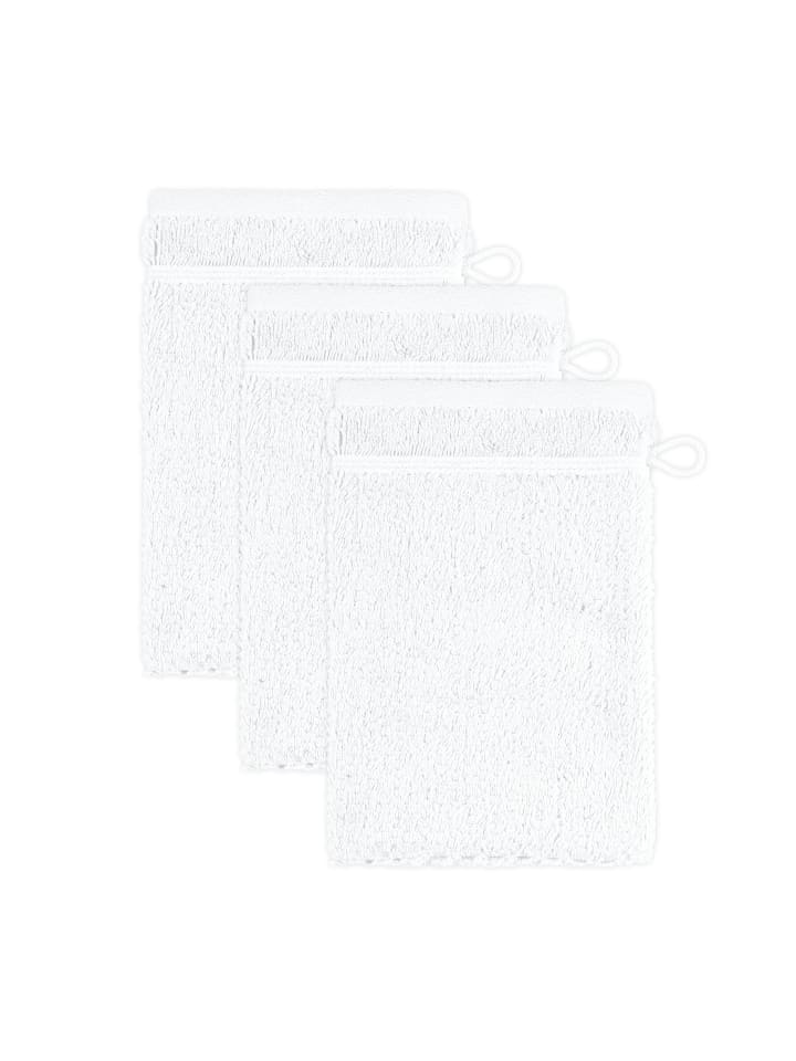 Waschhandschuh Pearl 3er Pack in snow