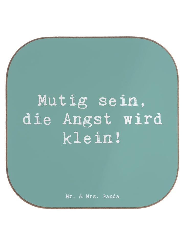 gläseruntersetzer Spruch Angst überwinden mit S... in Meeresbrise