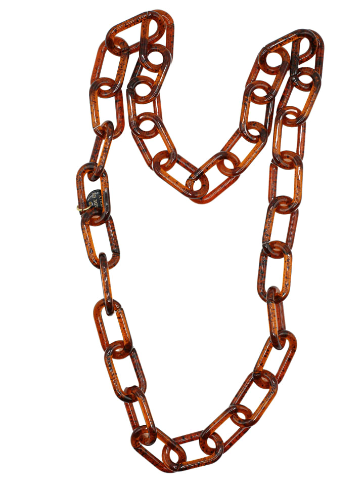 Lange Kette " Alessia " in braun
