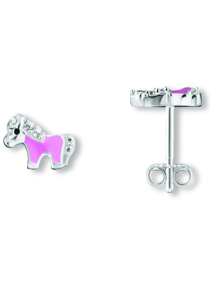 Zirkonia Ponny Ohrringe Ohrstecker aus 925 Silber in silber