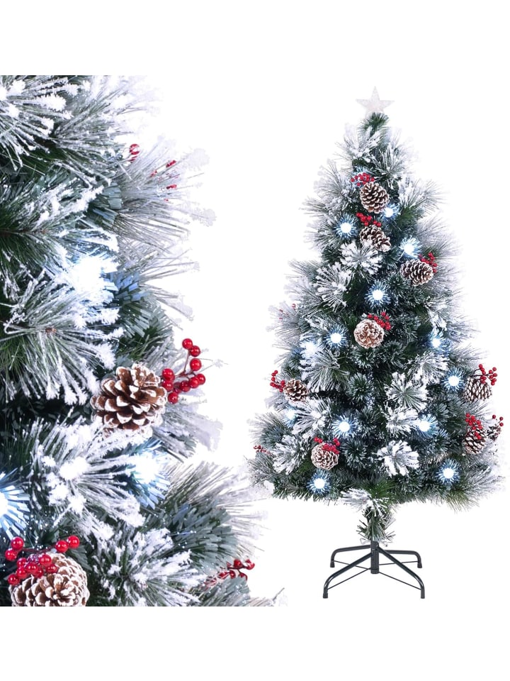 150cm Künstlicher Weihnachtsbaum mit Beleuchtung in Grün