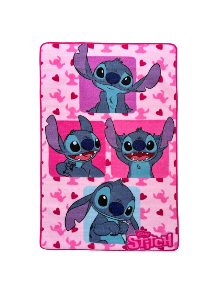 Lilo & Stitch Kinderteppich Teppich Ideal für Spielzeit und Dekoration in Rosa