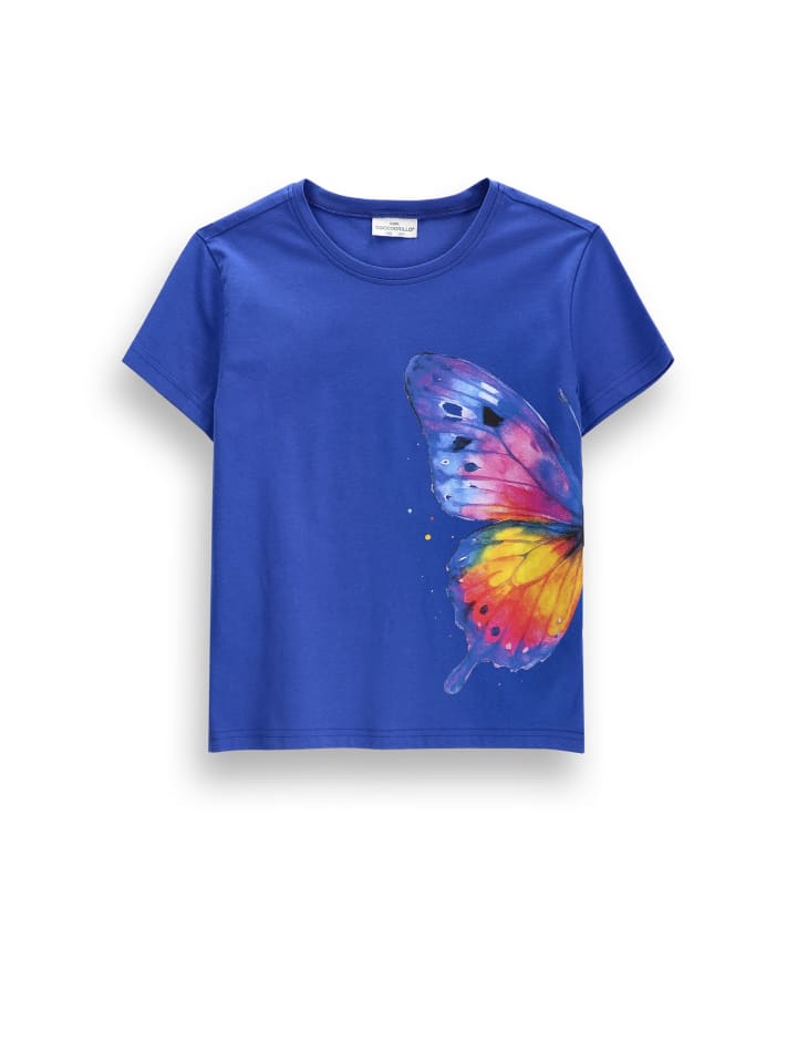 T-shirt mit kurzen Ärmeln in kobaltblau