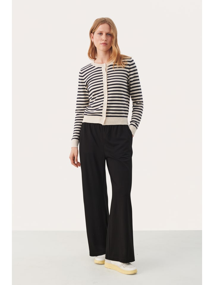 Strickjacke TanishaPW Relaxed fit in Whitecap Gray Stripe