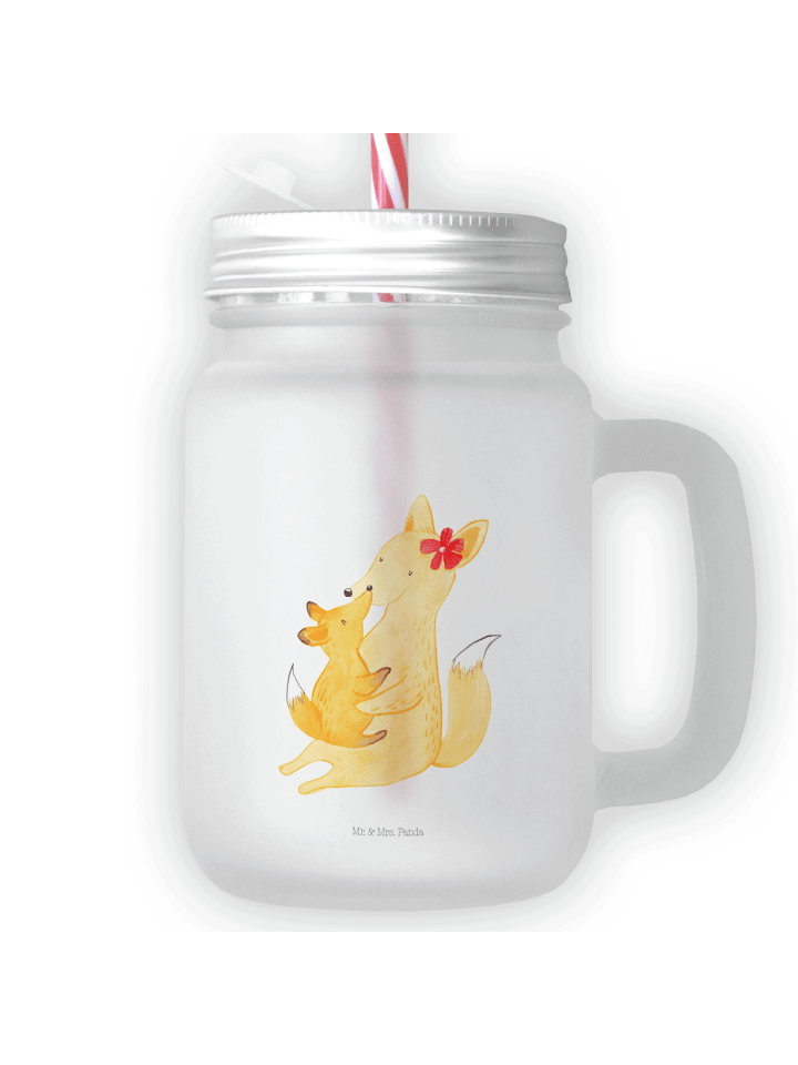Blümchentailglas Fuchs Mama ohne Spruch in Transparent