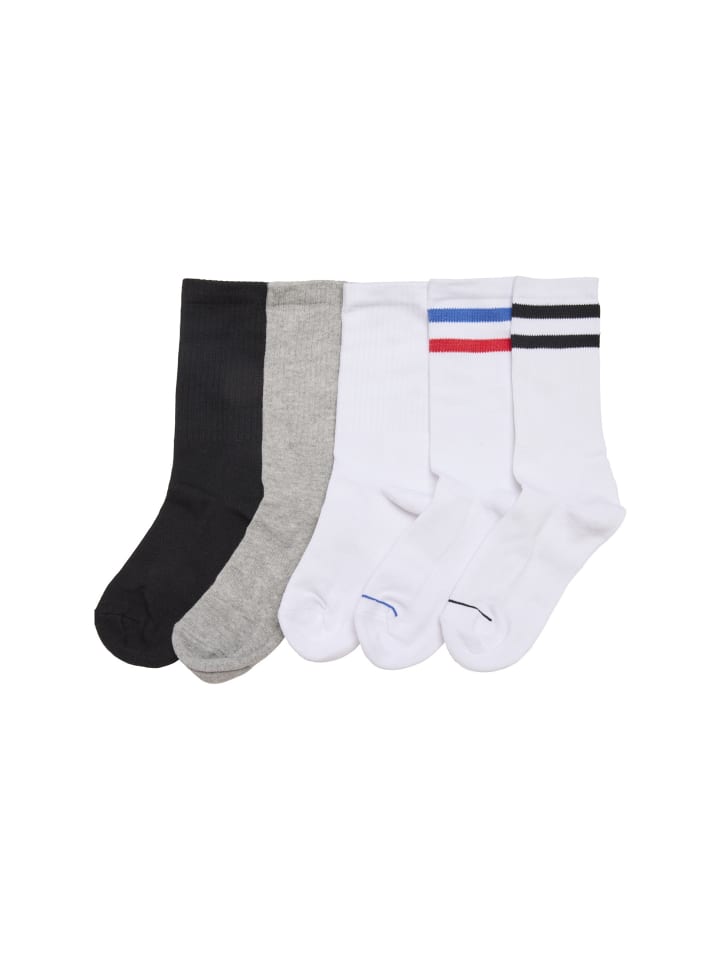 Basic Socks in blk/wht/gry+wht/nvy/rd+wht/blk