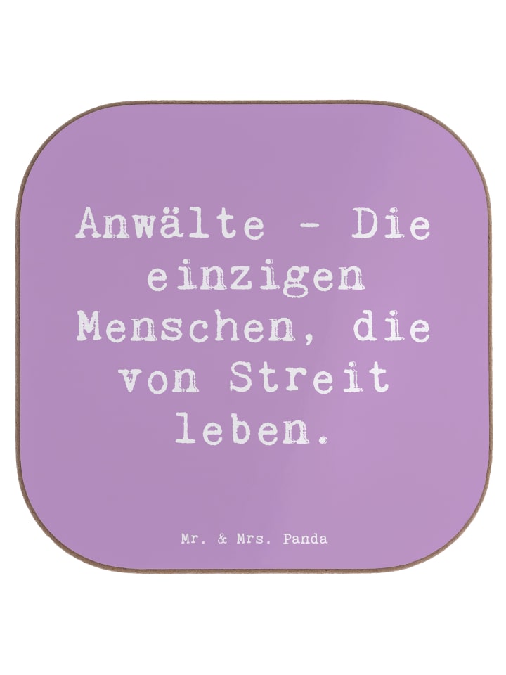 Glas-Untersetzer Spruch Anwalt Streitmacher mit... in Lavendeltraum