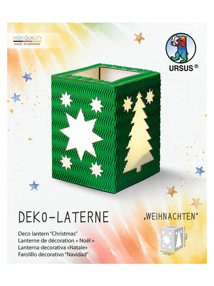 Deko-Laterne Weihnachten dunkelgrün - ab 3 Jahren