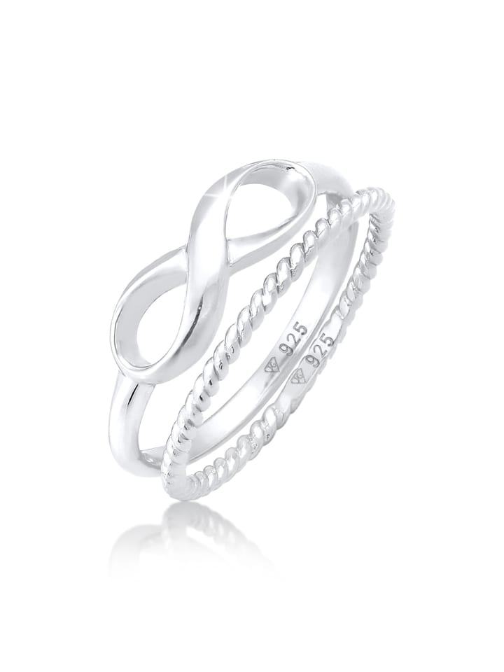 Ring 925 Sterling Silber Infinity, Ring Set, Twisted in Silber