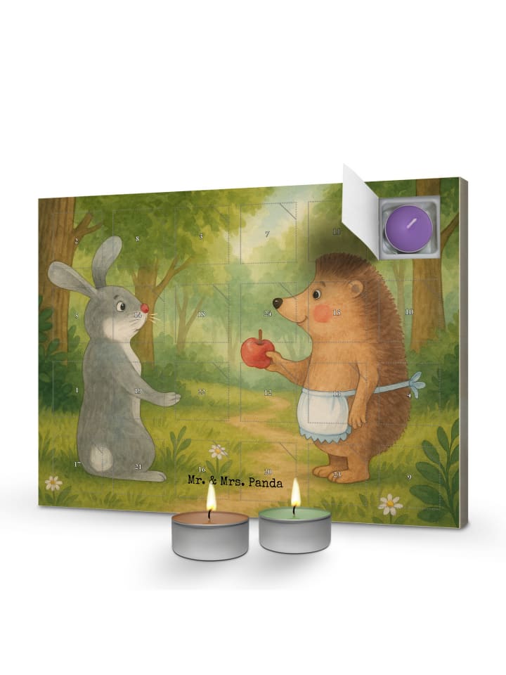 Adventskalender Hase Igel Design ohne Spruch in Weiß