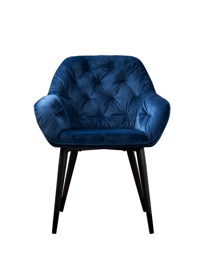 Chessy - Esszimmerstuhl mit Armlehne, blau, B/H/T: 62x82x60 (Sitz 40x45.5x42)cm