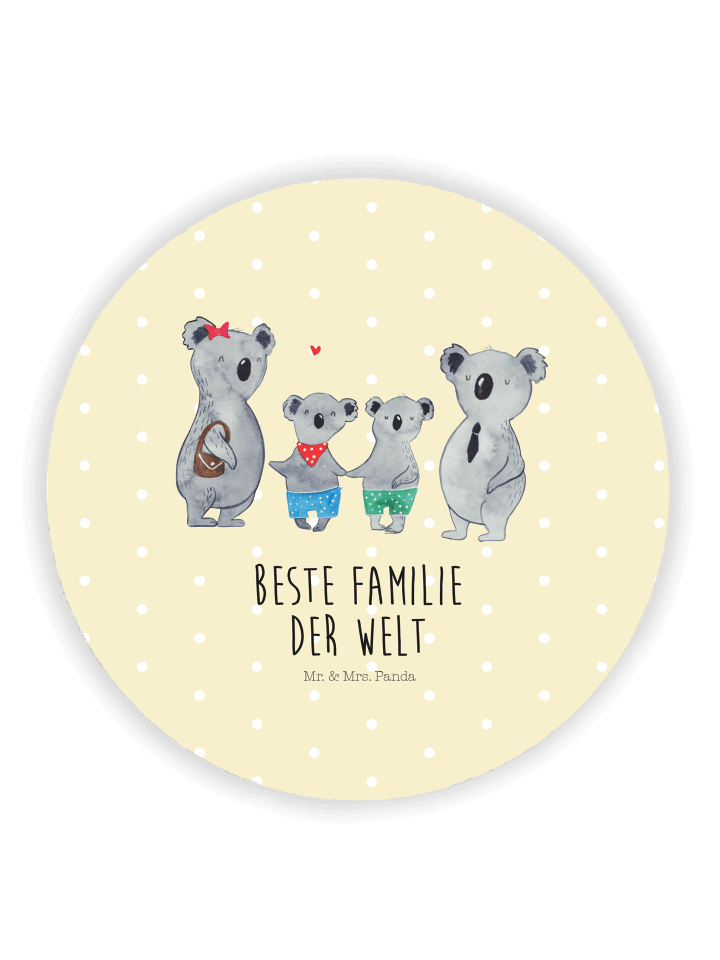 Kühlschrankmagnet Koala Familie zwei mit Spruch in Gelb Pastell