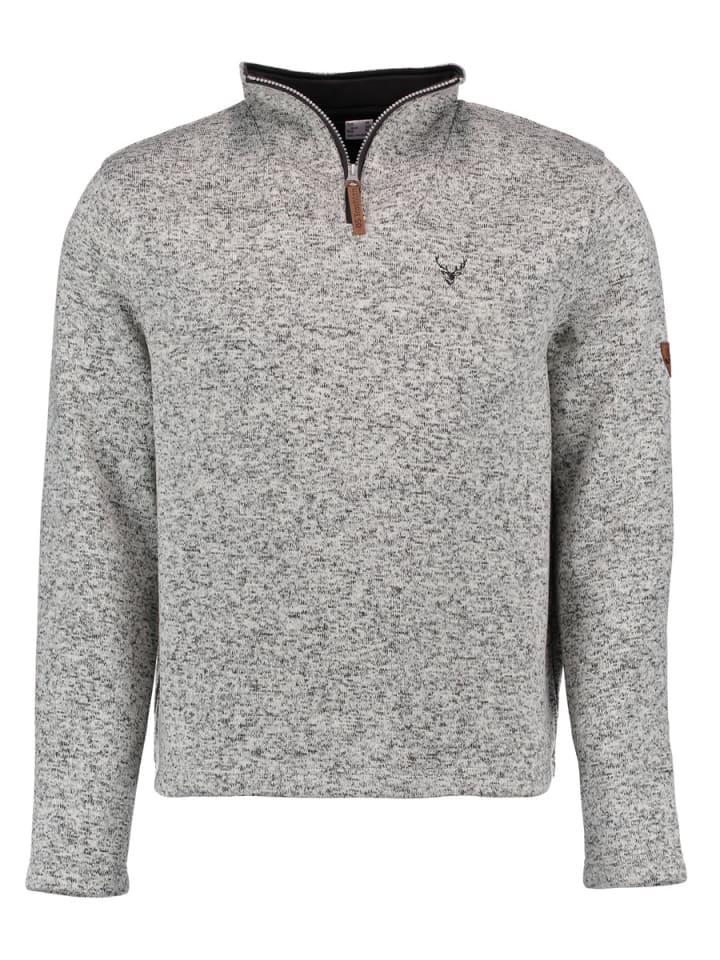 Strickfleece-Pullover Wukom in mittelgrau