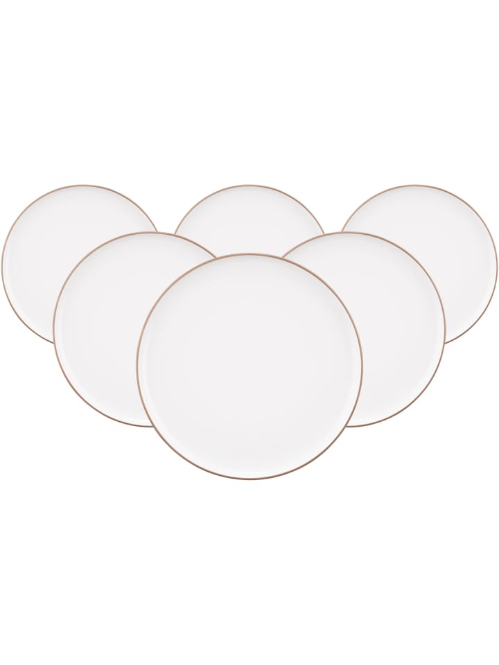 6er Set Speiseteller Sento Home Pure Lines in ø 27,6 cm in Cocoa Brown
