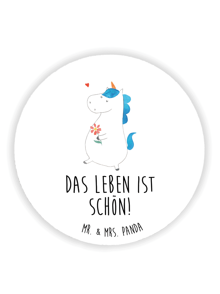 pinnwand magnet Einhorn Spaziergang mit Spruch in Weiß