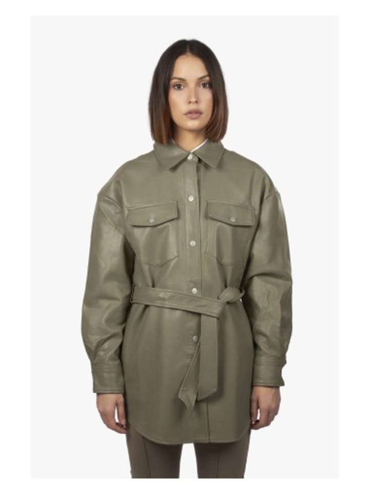 Kunstlederjacke in Beige