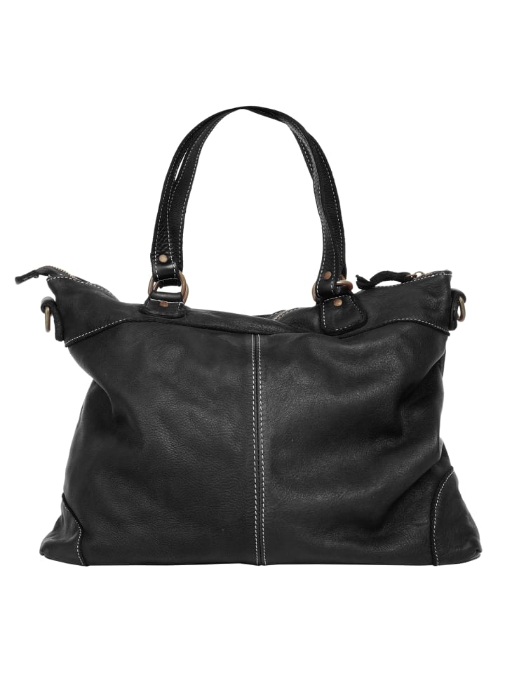 Shopper echt Leder in schwarz