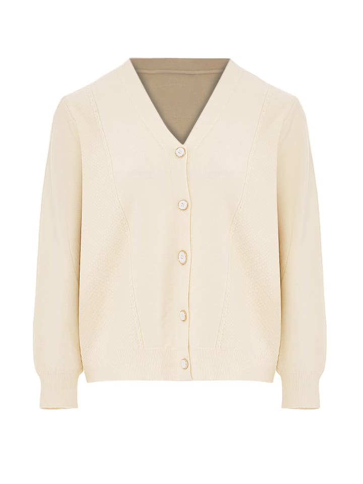 Damen Strickjacke in Wollweiss