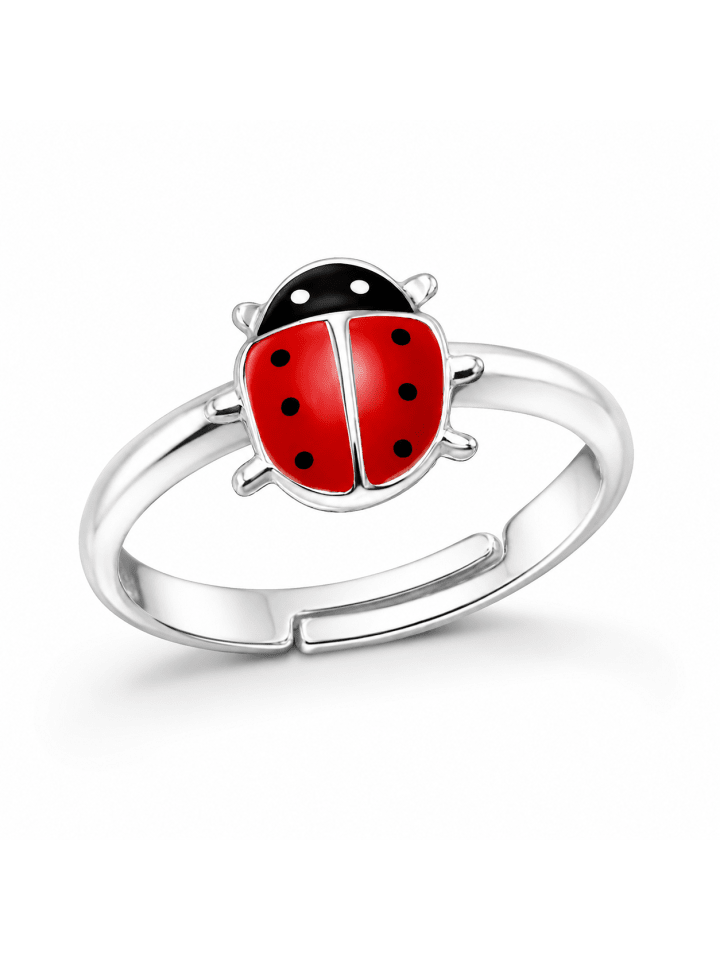 Ring 925 Silber Marienkäfer in Rot