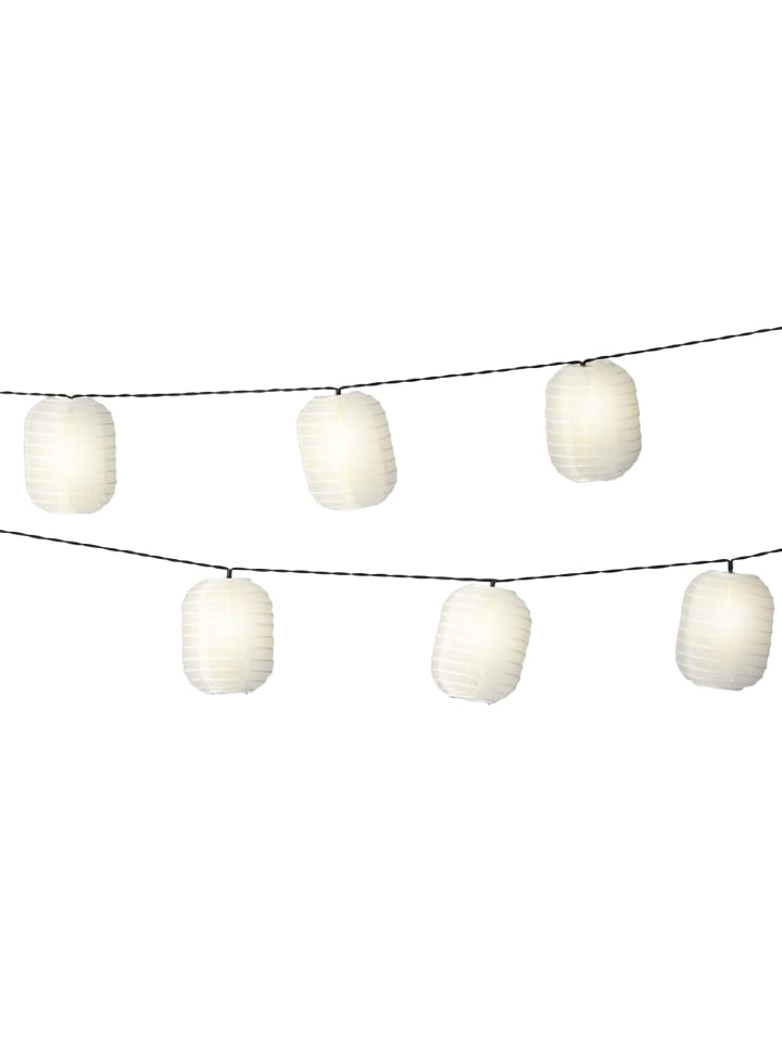 LED Solar Lichterkette 10 weiße Lampions L: 4,5m in weiß