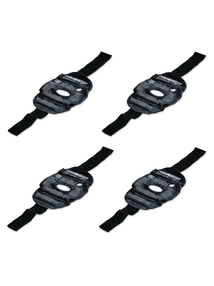 4 x Knie-Kühlpads in Schwarz
