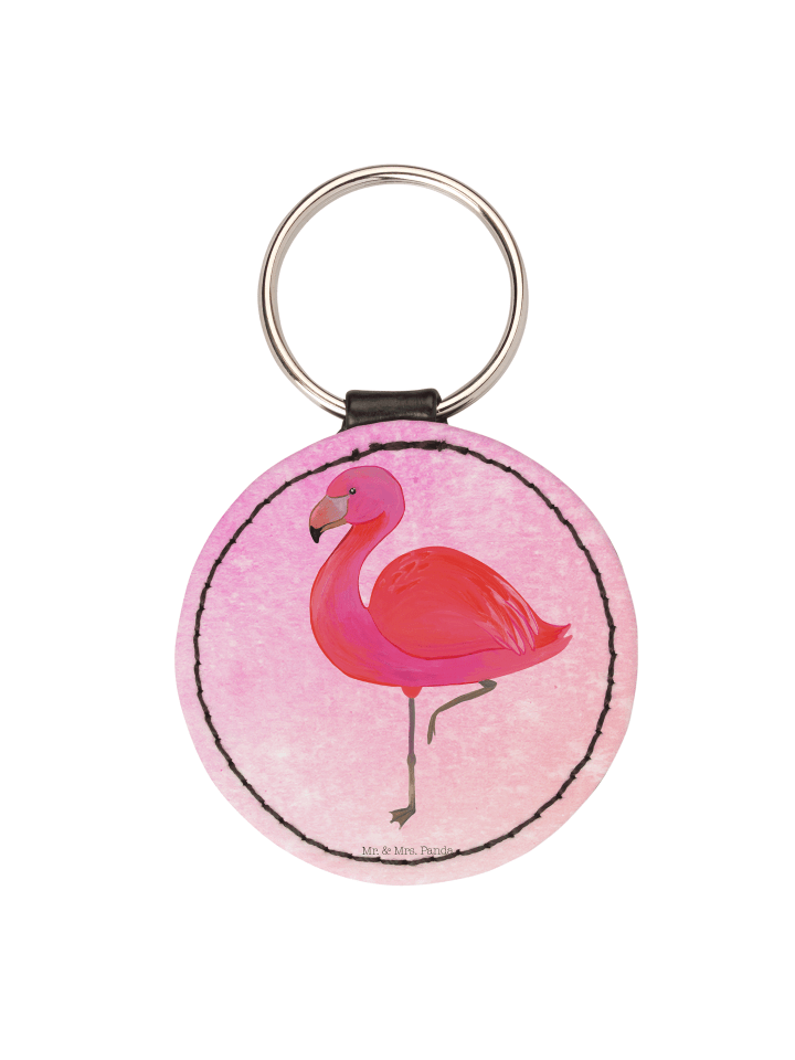 Anhänger Flamingo Classic ohne Spruch in Aquarell Pink