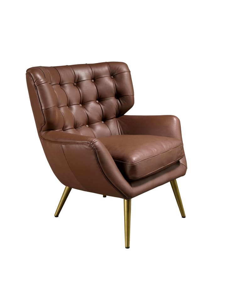 Chester-Sessel 5165 in Dunkelbraun / Gold – (B)85 x (H)84 x (T)85 cm