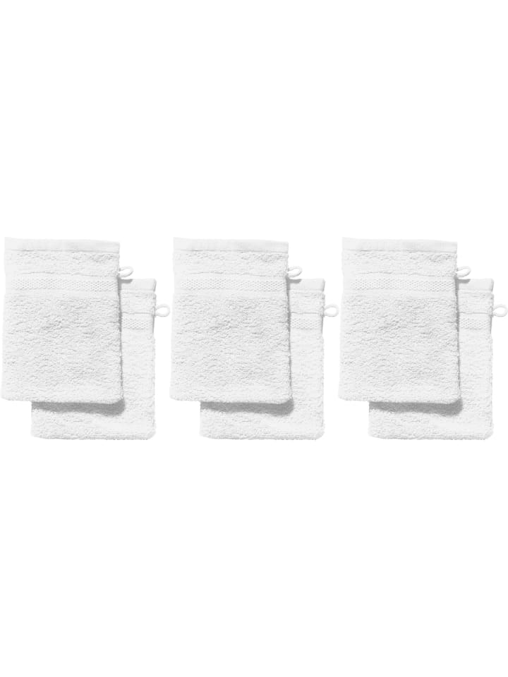 Frottier Waschhandschuh 6er-Pack Chicago in weiß