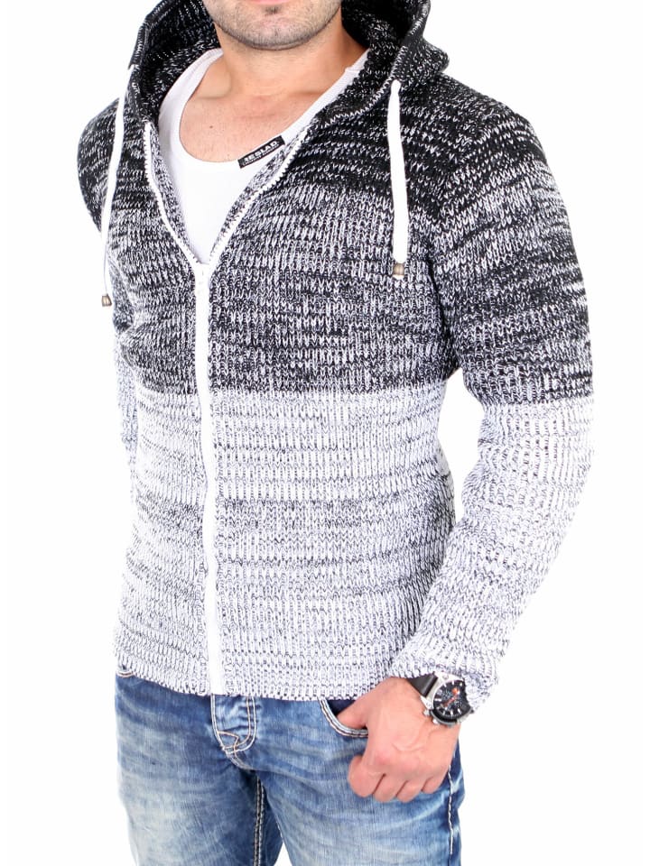Strickjacke Colorblock in weiß