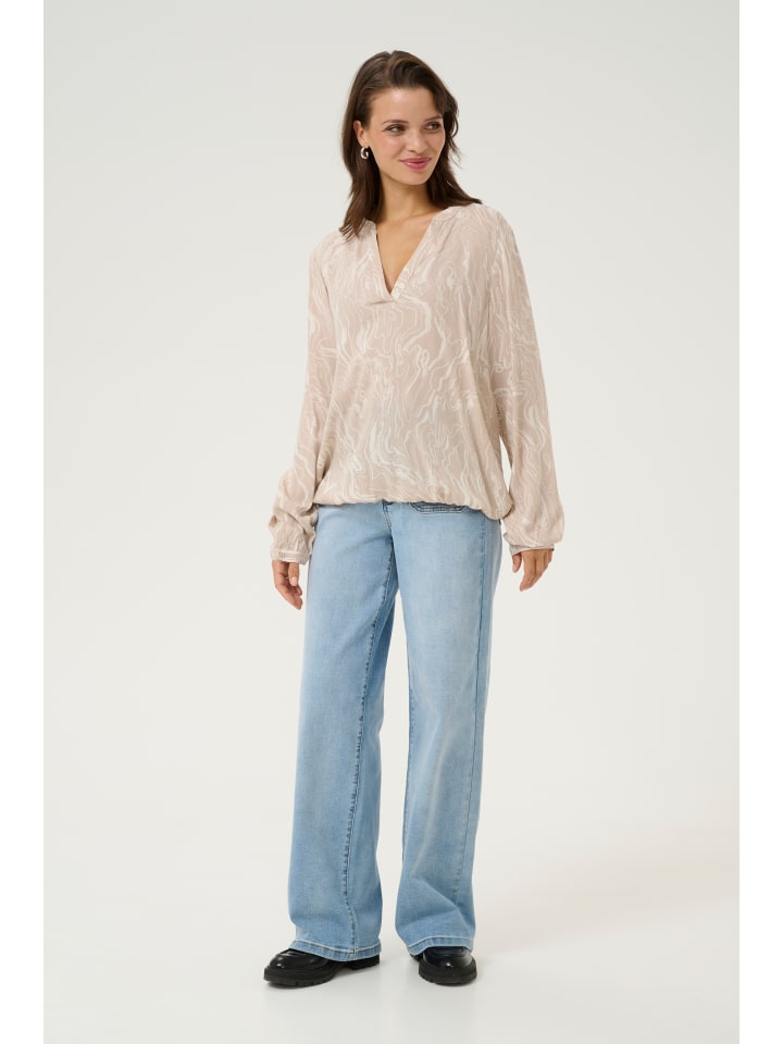 Bluse langarm KAditte Regular fit in Feather Gray,Chalk Print