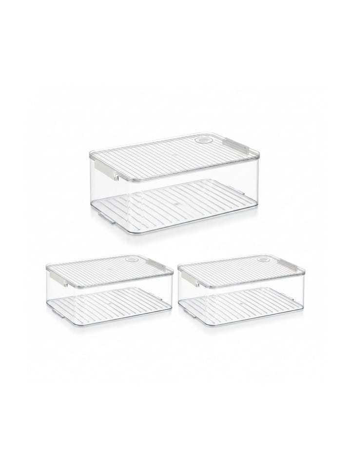 3 x Kühlschrank Organizer in Transparent