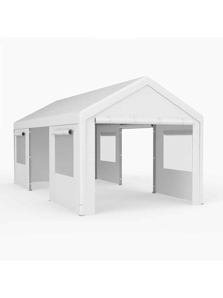 Zeltgarage Carport 586 x 305 cm in Weiß