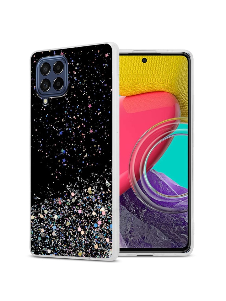 Hülle für Samsung Galaxy M53 5G Glitter in Schwarz mit Glitter