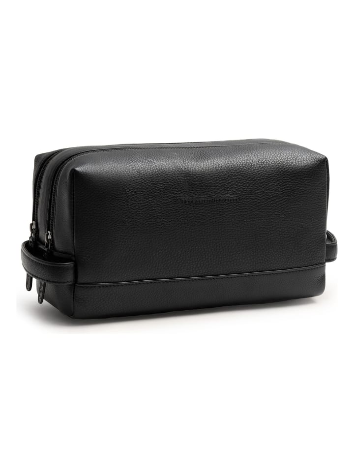 Montelaro Kulturbeutel Leder 27 cm black