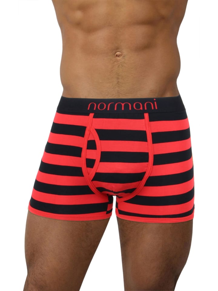 6 Stück Retro Boxershorts aus Baumwolle mit Eingriff in Red Elmstreet