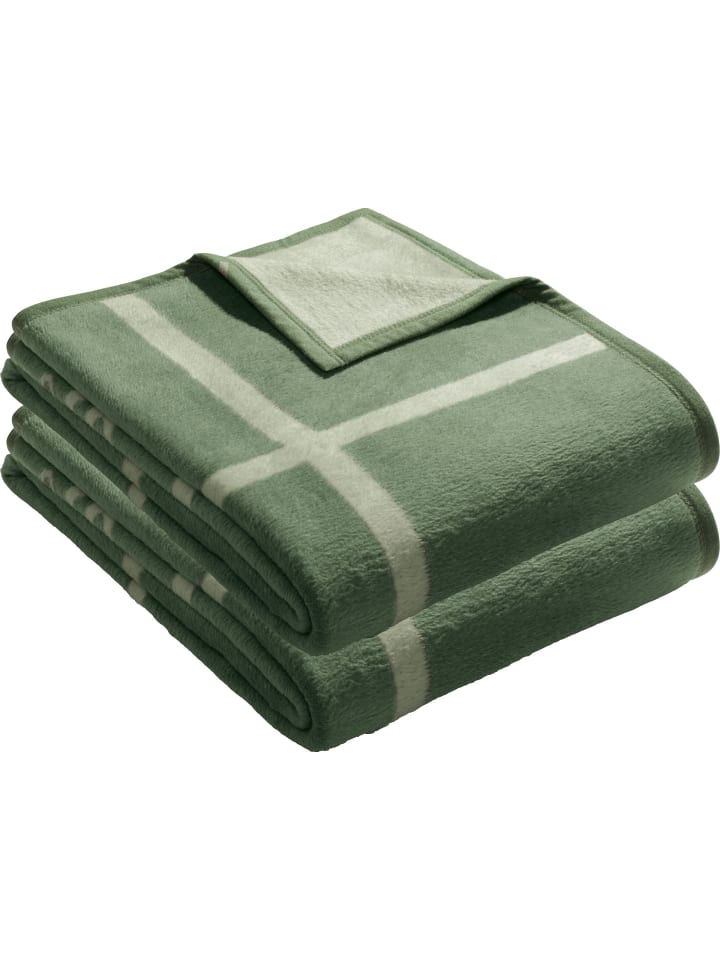 Jacquard, Baumwollmischung Wohndecke 2er-Pack in grün