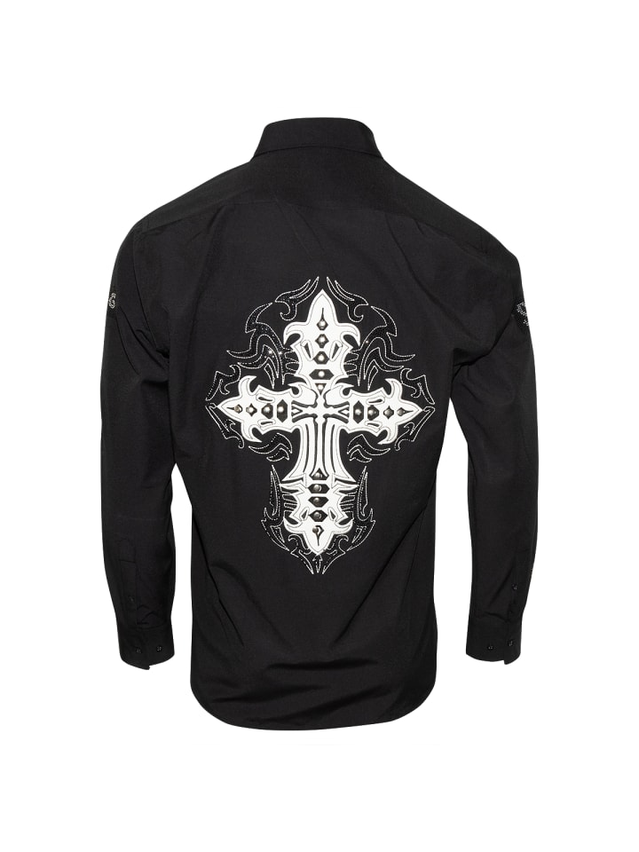 Herren Hemd PATCHES black