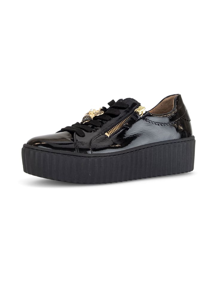 Plateau Schnürschuhe in Schwarz