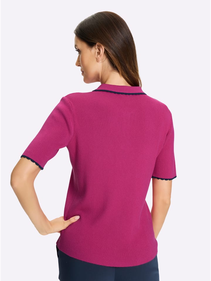 Pullover in fuchsia-dunkelblau