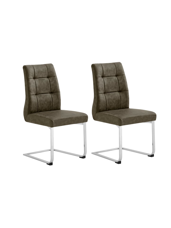 2er-Set: Esszimmerstuhl Marlen-XXL in Braun - 47 (B) x 62 (L) x 95,9 (H) cm