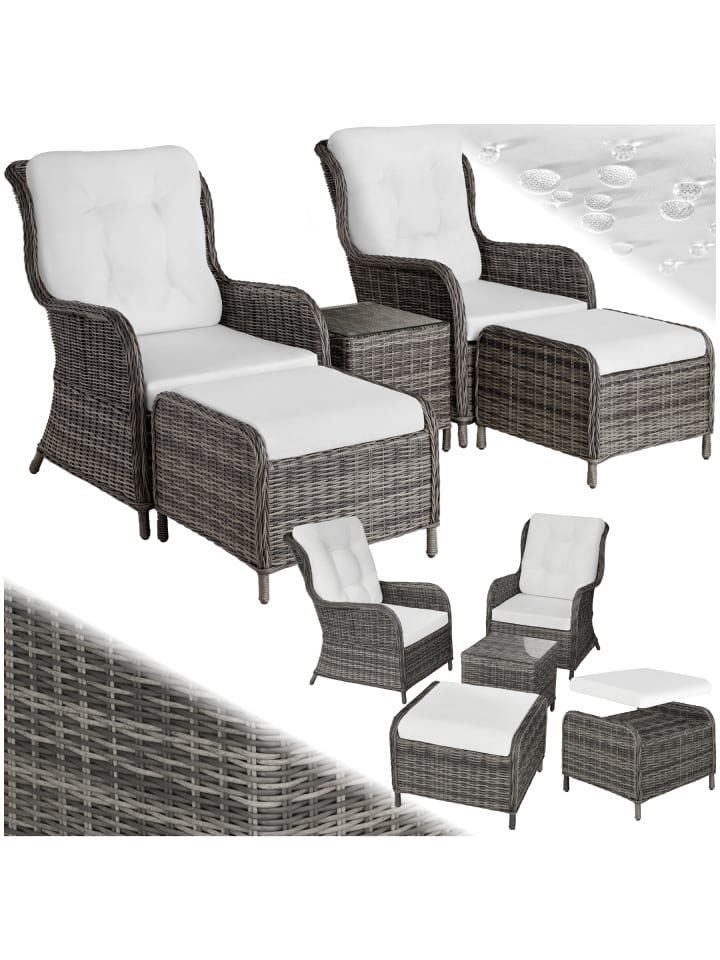Aluminium Rattan Gartenlounge für 2 bis 4 Personen, kein Aufbau