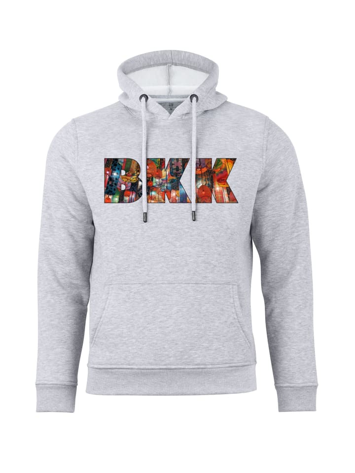Hoodie Skyline Bangkok - Weltenbummler Kollektion in Grau-Melange