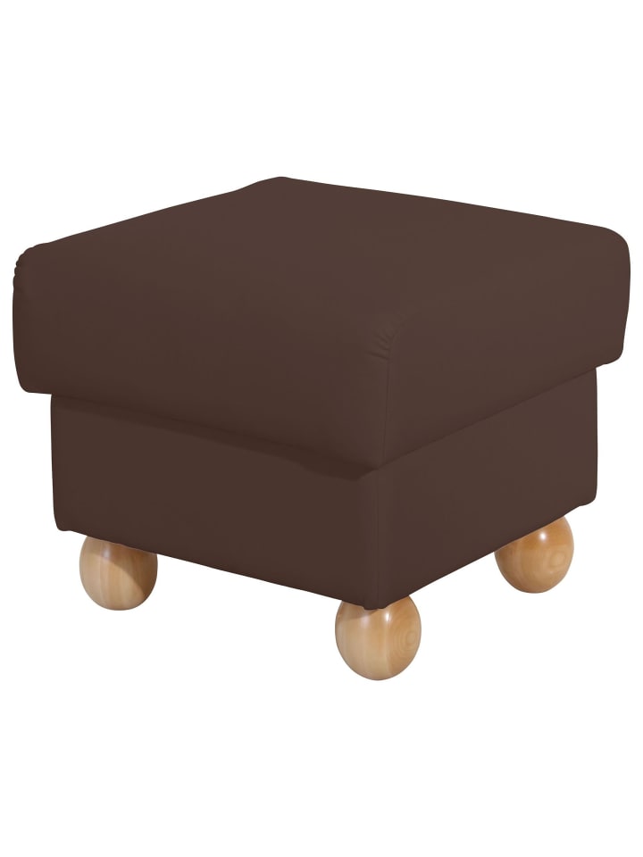 HOCKER Kasha Bezug Kunstleder Buche natur / braun