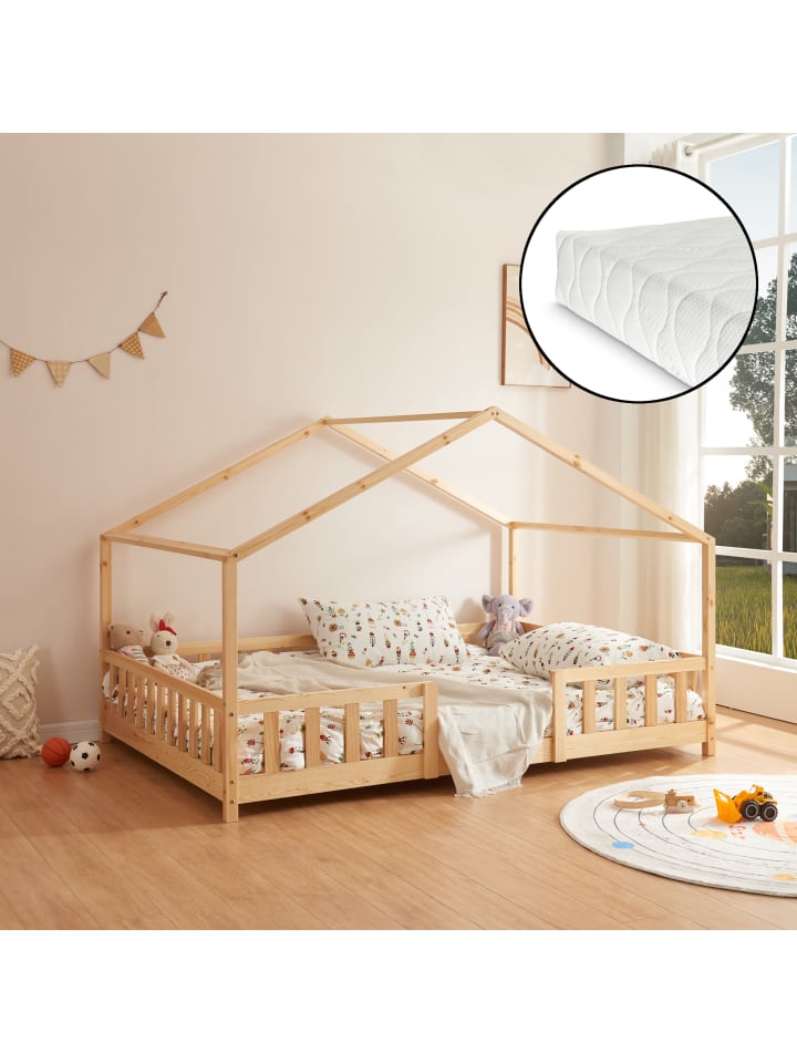 Kinderbett Treviolo mit Matratze in Beige (L)200cm (B)140cm