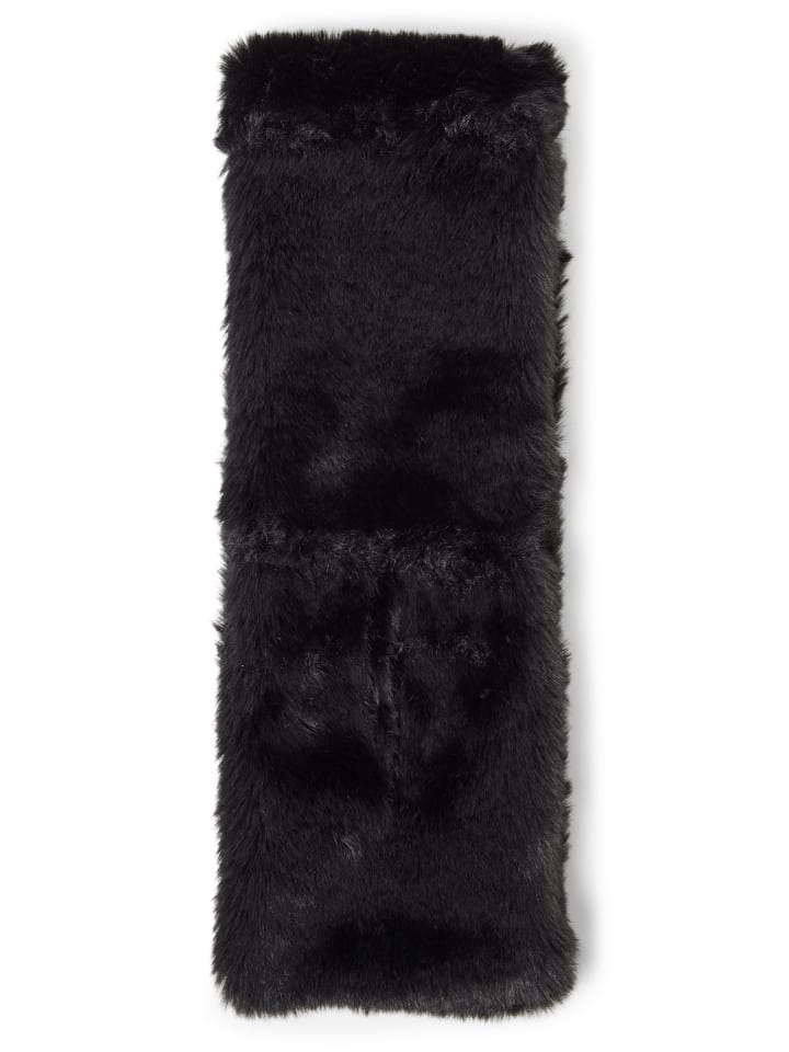 Kunstfellschal in schwarz - 0001