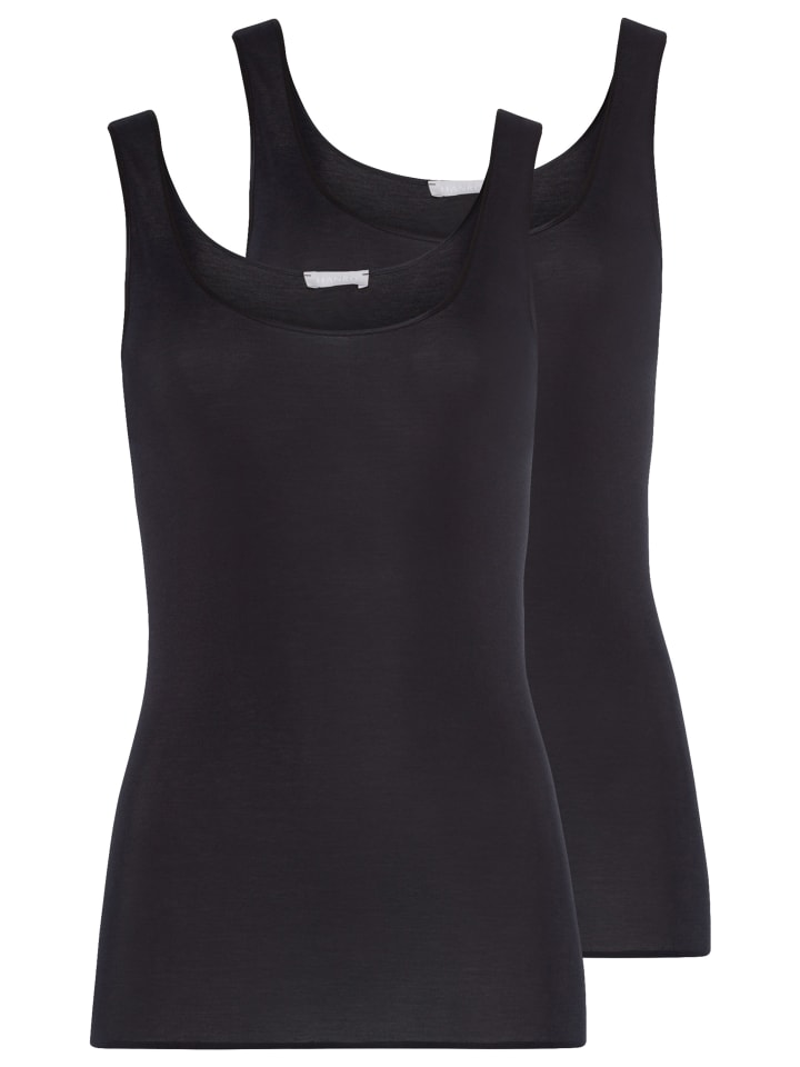 Unterhemd / Top Cotton Seamless in Schwarz