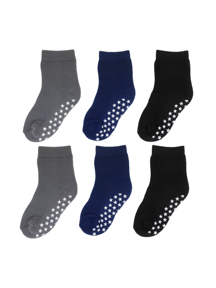 6er-Set Yalion Baby Langsocken mit Stern-Stoppern rutschfest, Bunt