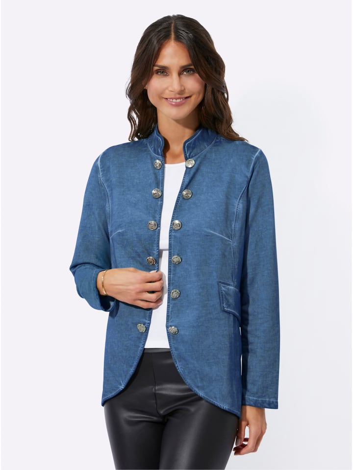 Sweatjacke in jeansblau