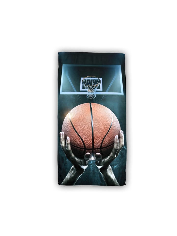 Basketball Baumwolle Strandtuch Frottee Badetuch mit Premium Druck in Mehrfarbig