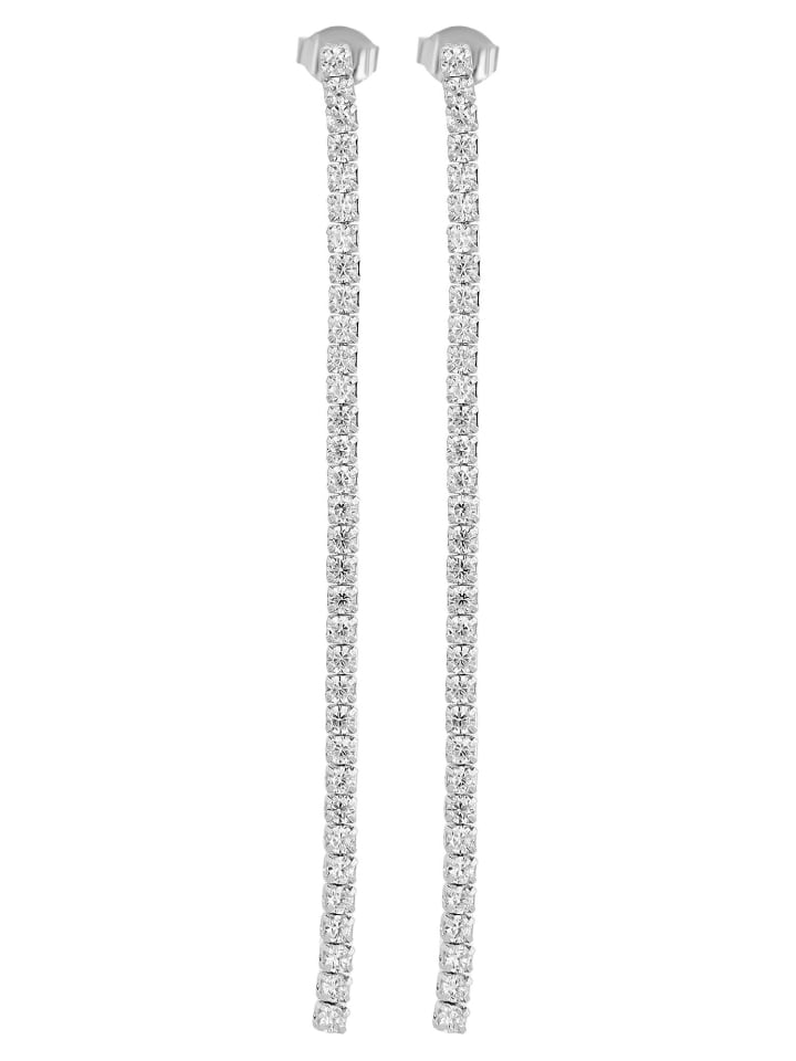 Damen Ohrringe – Ohrstecker aus 925 Silber mit Zirkonia in silber